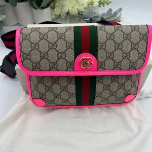 Women’s Gucci, Ophedia belt bag size 80 cm, GG supreme canvas signature web NWT